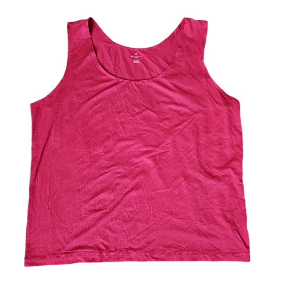 Worthington Wear Women's Fuchsia Tank Top W3X W-1079